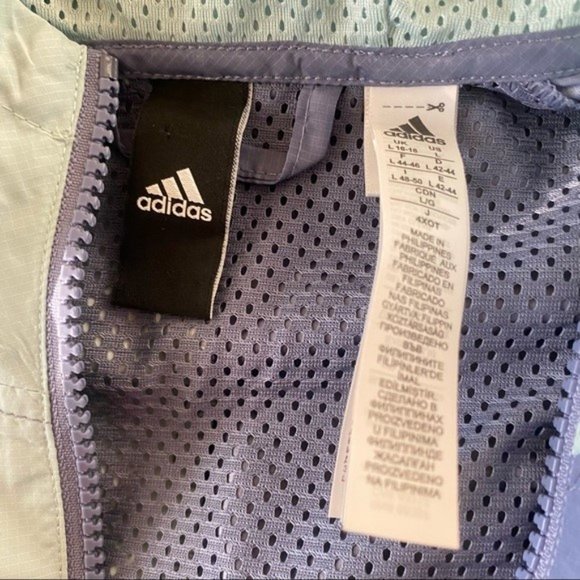 Adidas ID Women's Lilac Purple Green Woven Shell Anorak Rain Jacket Outw… - Picture 7 of 11